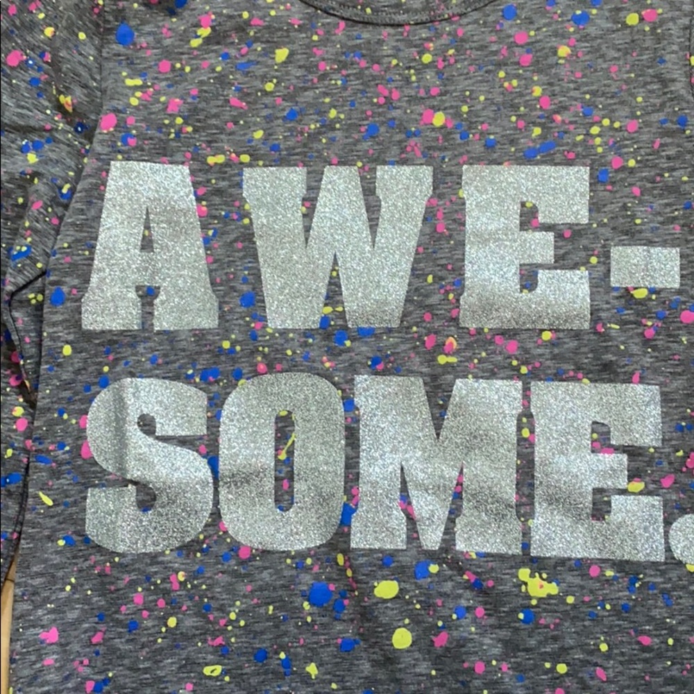 NWT Kidpic ‘Awesome’ paint splattered longsleeve T - Picture 3 of 4
